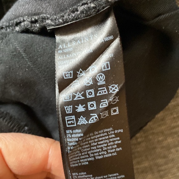 All Saints Black Cigarette Jeans W30 - Picture 6 of 7